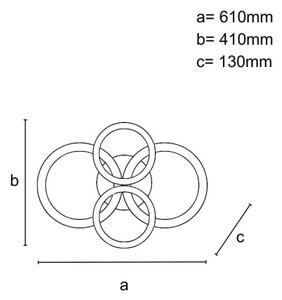 Lustră LED dimabilă, montaj aplicat pe tavan, 150W, 230V, 3000-6500K, cu telecomandă