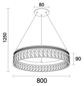 Lustră LED cu cristale, dimabilă, pe cablu THALIA LED/55W/230V 3000-6000K + telecomandă
