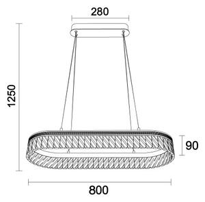 Candelabru LED din cristal dimabil suspendat pe cablu THALIA LED/50W/230V 3000-6000K + telecomandă