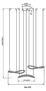 Lustră LED pe cablu TIRRENO 3xLED/20W/230V Fabas Luce 3711-47-102