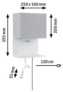 Paulmann 78913 - Aplica de perete MERANI 230V, LED/2,5W + 1xE27/40W cu port USB
