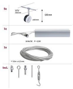Paulmann 94457 - Set 5x LED de 4W, sistem complet pe cablu CLEAR 230V