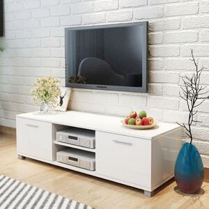 Comodă TV, alb extralucios, 120 x 40,3 x 34,7 cm