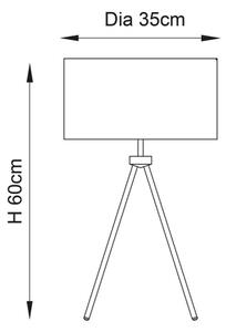 Endon 66986 - Lampă de masă TRI, 1xE27/40W/230V, alamă/bej