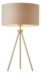Endon 66986 - Lampă de masă TRI, 1xE27/40W/230V, alamă/bej