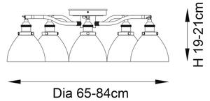 Endon 97248 - Plafonieră cu spoturi HANSEN 5xE14/7W/230V alamă