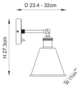 Endon 92866 - Aplică spot de perete HAL 1xE27/10W/230V crom mat/cupru