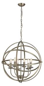 Searchlight 2476-6AB - Candelabru ORBIT suspendat pe lanț, 6xE14/60W/230V, din alamă