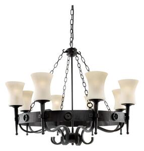Searchlight CARTWHEEL 0818-8BK – candelabru pe lanț, 8 x E27, 60 W, 230 V, negru
