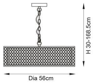Endon 101569 - Candelabru CORDERO pe lanț, 3xE27/10W/230V, auriu
