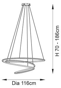 Endon 97645 - Lustră LED dimerizabilă pe cablu TWIRL LED/131W/230V 3000K, auriu