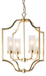 Endon 81914 - Candelabru EDREA suspendat pe lanț, 4xE14/6W/230V, alamă