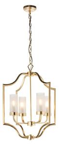 Endon 81914 - Candelabru EDREA suspendat pe lanț, 4xE14/6W/230V, alamă