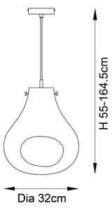 Endon 99788 - Pendul cu cablu EUROPA 1xE27/10W/230V negru fumuriu