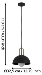 Eglo 56459 - Pendul pe cablu CALMANERA, 1xE27/40W/230V, negru