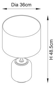 Endon 93067 - Lampă de masă ZINNIA, 1xE27/10W/230V, albastră/aurie