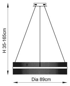 Endon 107672 - Lustră LED ADRIEL dimabilă pe cablu, 83W, 230V, 3000K, aurie