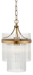 Endon 112572 - Candelabru suspendat pe lanț MARIETTA 1xE27/10W/230V, alamă/sticlă clară