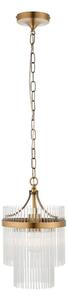 Endon 112572 - Candelabru suspendat pe lanț MARIETTA 1xE27/10W/230V, alamă/sticlă clară