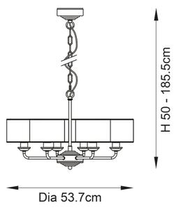 Endon 99151 - Lustru HIGHCLERE pe lanț, 6xE14/28W/230V, gri/crom mat