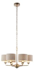 Endon 99151 - Lustru HIGHCLERE pe lanț, 6xE14/28W/230V, gri/crom mat