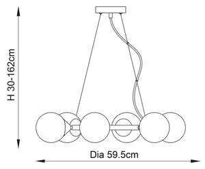 Endon 106390 - Lustră suspendată pe cablu OTIS 6xG9/3W/230V, aurie