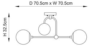 Endon 90843 - Lustră de tavan aplicată ONTARIO 4xE14/7W/230V alamă