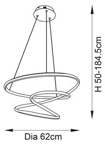 Endon 97632 - Candelabru LED pe cablu DUNE LED/47,5W/230V 3000K negru