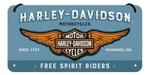 Placă metalică Harley-Davidson - Free Spirit Riders, (20 x 10 cm)