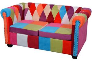 Canapea Chesterfield cu 2 locuri din material textil