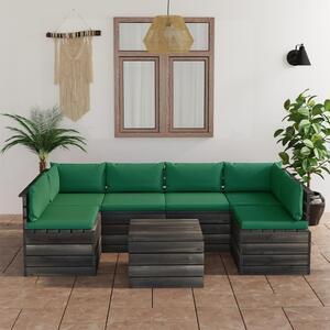 Set mobilier de grădină din paleți, cu perne, 7 piese, lemn pin