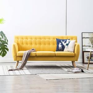 Canapea cu 3 locuri, material textil, 172 x 70 x 82 cm, galben