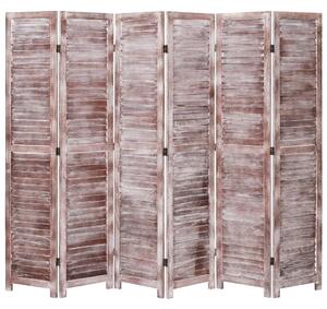 Paravan de cameră cu 6 panouri, maro, 210 x 165 cm, lemn