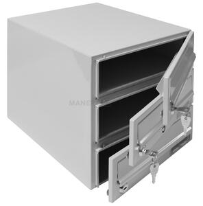 M30v90 cutie poștală modulară RAL 3 bucăți Etichetă RAL 9016 / Albă Numerotare