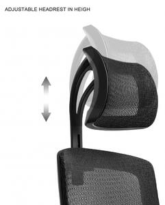 Scaun ergonomic Joy-H, sezut translatie, Mesh/Textil, Negru