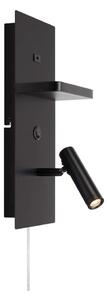 Markslöjd 109018 - Lampă de perete LED CARICA, cu poliță și port USB, 4W/230V, negru