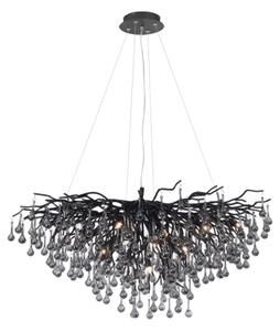 Paul Neuhaus 2192-18 - Lustră suspendată pe cablu ICICLE 10xG9/40W/230V 50x100 cm negru