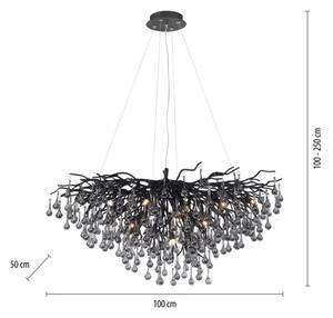 Paul Neuhaus 2192-18 - Lustră suspendată pe cablu ICICLE 10xG9/40W/230V 50x100 cm negru