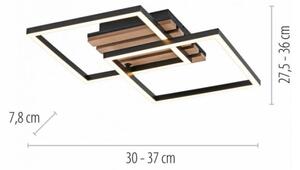 JUST LIGHT. 14053-79 - Plafonieră LED AKUSTIKA LED/15W/230V, stejar/negru