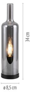 JUST LIGHT. 14006-25 - Lampă de masă BOTTLE 1xE14/25W/230V negru/fumuriu