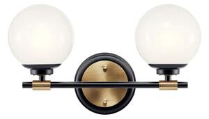 Kichler KL-BENNO2-BK-CPZ-LED Aplica de baie BENNO 2xLED/3W/230V negru/auriu IP44