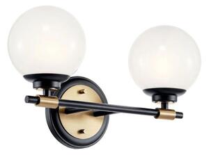 Kichler KL-BENNO2-BK-CPZ-LED Aplica de baie BENNO 2xLED/3W/230V negru/auriu IP44