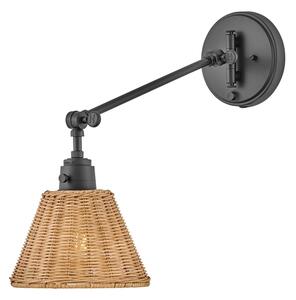 Hinkley HK-ARTI-1W-BK-NR - Aplică de perete cu spot ARTI 1xE27/60W/230V negru/maro