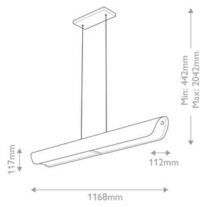 Hinkley HK-ARCO-LED-LP-117-HB - Candelabru LED ARCO suspendat pe cablu, 43W, 230V, 3000K, finisaj auriu