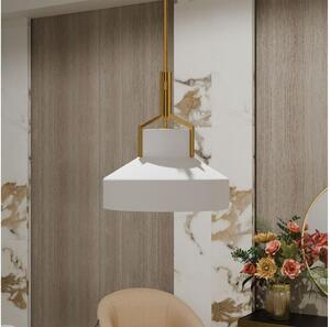 Quoizel QZ-BRECKEN-2P-AB-OPAL - Lustru pe tijă BRECKEN, 2xE27/60W/230V, auriu/alb