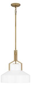 Quoizel QZ-BRECKEN-2P-AB-OPAL - Lustru pe tijă BRECKEN, 2xE27/60W/230V, auriu/alb