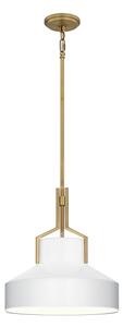 Quoizel QZ-BRECKEN-2P-AB-OPAL - Lustru pe tijă BRECKEN, 2xE27/60W/230V, auriu/alb