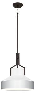 Quoizel QZ-BRECKEN-2P-OZ-OPAL - Lustră BRECKEN pe tijă, 2x E27/60W/230V, negru/alb