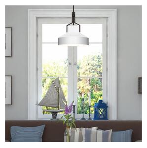 Quoizel QZ-BRECKEN-2P-OZ-OPAL - Lustră BRECKEN pe tijă, 2x E27/60W/230V, negru/alb