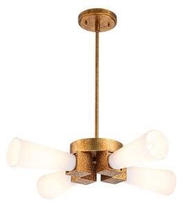Elstead KRISTY-4P-DG-OPAL - Lustru pe tijă KRISTY 4xE27/40W/230V, cupru